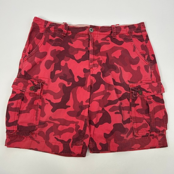 American Eagle Outfitters Other - American Eagle Outfitters Cargo Shorts Men's 38 Red Camo Classic Fit
